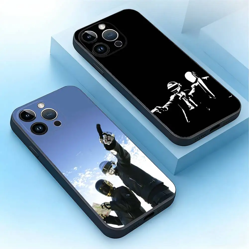 Daft Punk Phone Case For iPhone 17,16,15,14,13,12,11,Air,XR,Pro,Max,Plus,mini,SE Silicone Black Cover