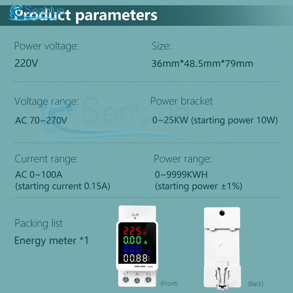 4 w 1 Din Rail AC 110V 220V 100A Napięcie Prąd KWH Miernik energii elektrycznej VOLT AMP Woltomierz Amperomierz Watomierz