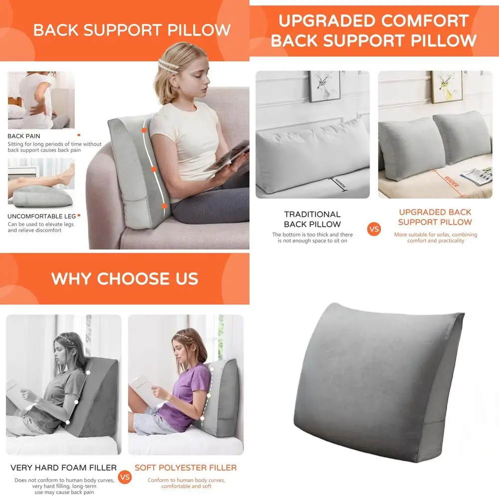 

Серая бархатная подушка спинки кровати для комфорта сидения и поддержки дивана