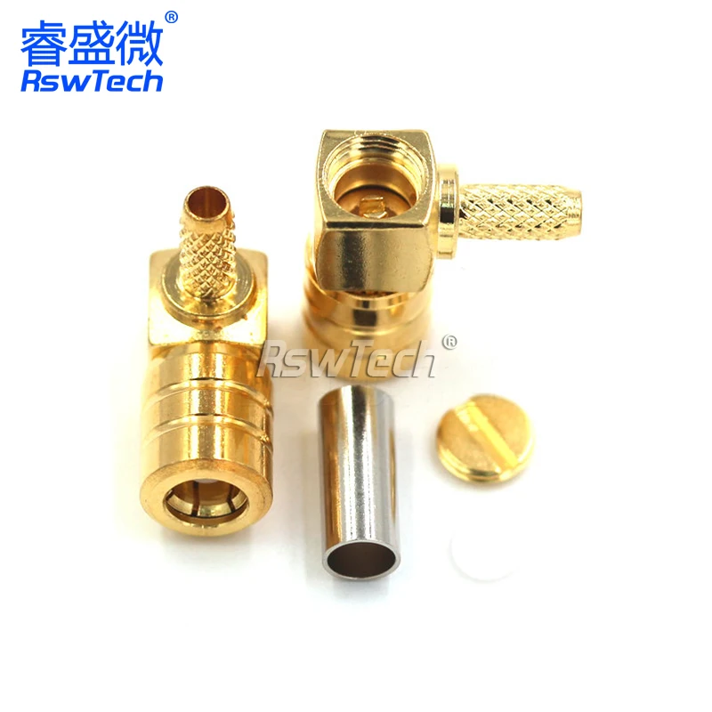 SMB Connector Female and Male Plug Right Angle Gold-plated Straight for RG58/RG142 RF Coaxial