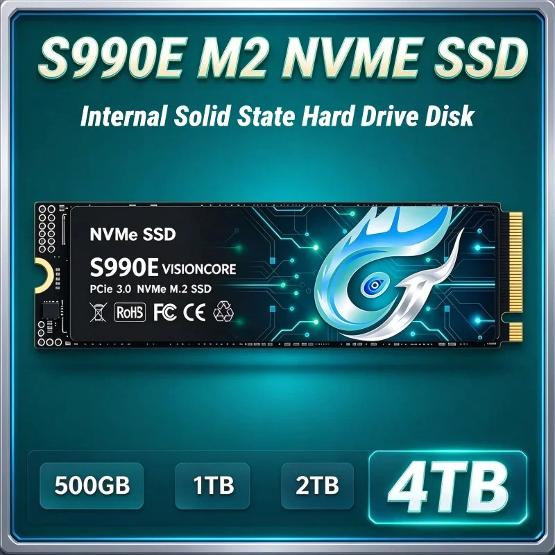 S990E M2 NVME SSD 4TB 2TB 1TB 500GB M.2 2280 PCIe SSD Internal Solid State Hard Drive Disk For Laptop