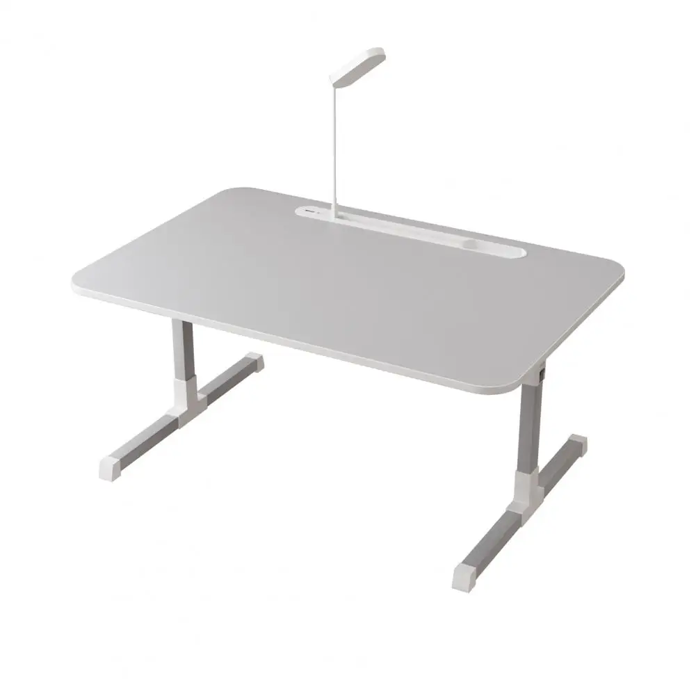 Mesa de bandeja para cama de laptop, suporte de cama ajustável para laptop, mesa de colo com luz LED, mesa de pé portátil com pernas dobráveis, USB Cha