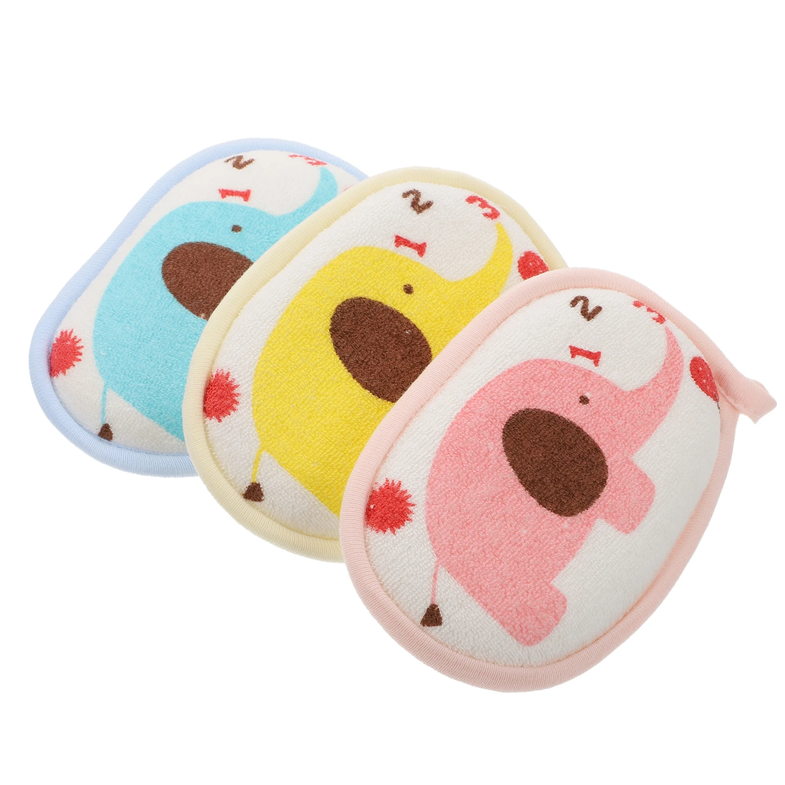 

3pcs Baby Bath Sponge Cotton Soft Cleaning Shower Accessories for Infant Toddler Blue Pink Yellow Comfortable Durable