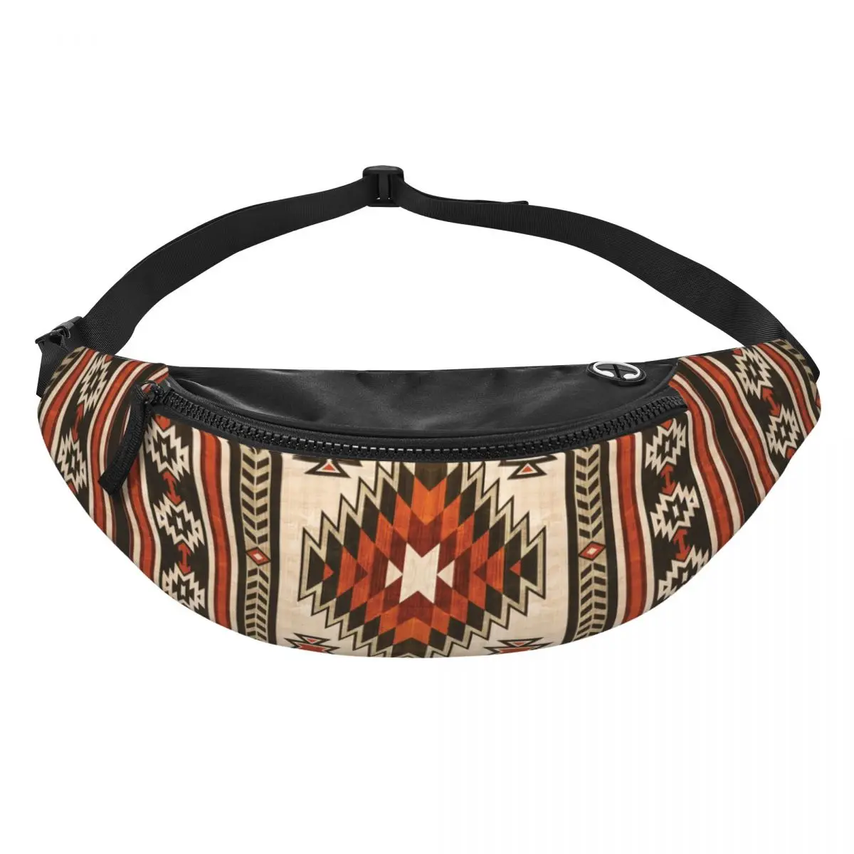 Custom Native Southwest Navajo Mexican Ethnic Aztec Fanny Pack Men Women Cool Crossbody Waist Bag for Running Phone Money Pouch