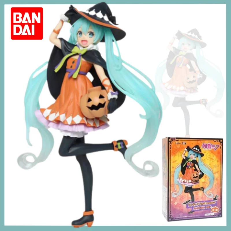 Hot Hatsune Miku Anime Figure Girl Dress Pumpkin Autumn Clothes Halloween Hand Decoration Animation Action Figures Model Toys