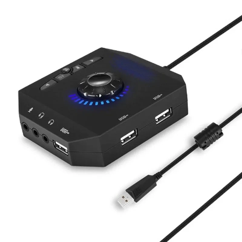 for 7.1 Channel Drive  Game USB External Sound Card Audio Converter Computer Headset Microphone Stereo