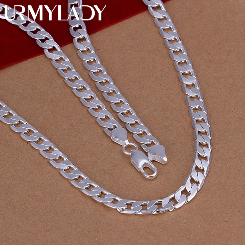 Fine 925 Sterling Silver Necklace exquisite noble luxury gorgeous charm fashion 6MM men solid wedding chain women jewelry