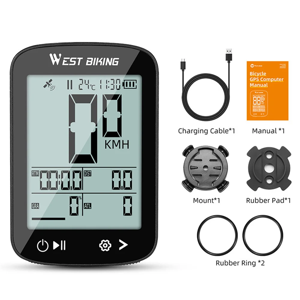 

Bike Waterproof Speedometer Wireless 2.4'' Screen Cycling Positioning Odometer MTB Road Bike Bicycle Accessorie