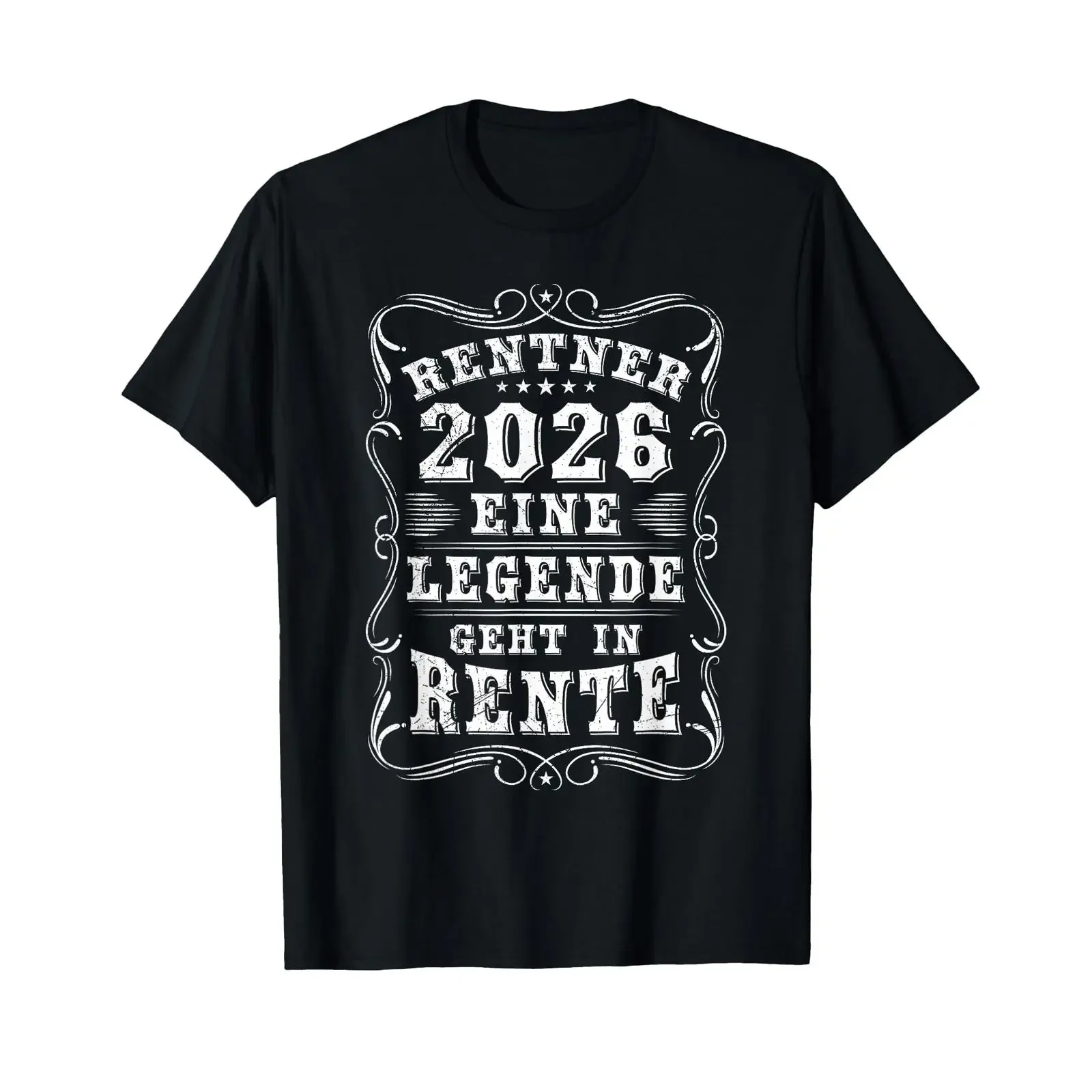 Rentner 2026: «Легенда уходит на пенсию» — забавная футболка в винтажном стиле, универсальный топ для повседневной носки, слегка комфортный.