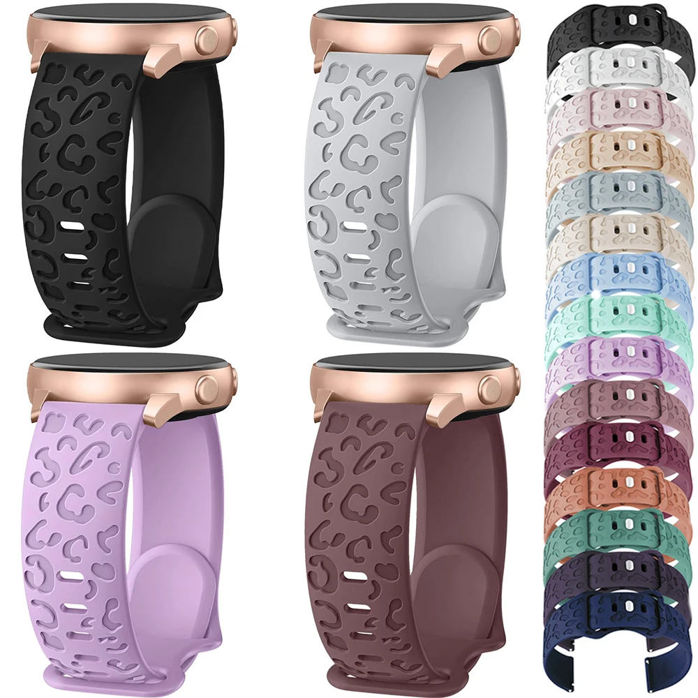 ليوبارد العصابات لساعة سامسونج جالاكسي 6/5 برو/4 الكلاسيكية سيليكون الرياضة سوار لهواوي ساعة GT 4-3-2 20 مللي متر النحت حزام