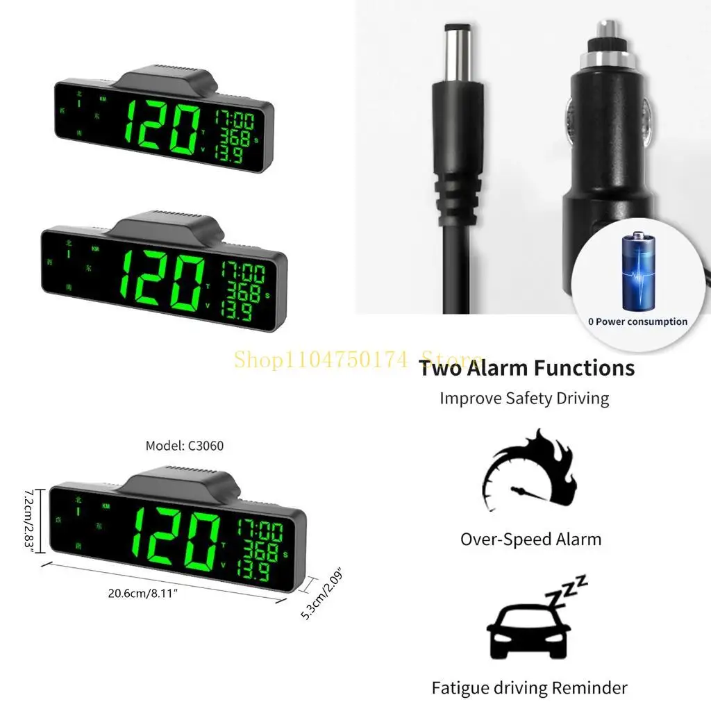 HUD Speedometer Odometer Head Up Display GPS Digital Display Big Fonts Univsersal for All for Cars Vehicles Top Sale
