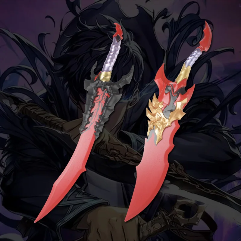 Nuovo modello Hot Mobile Game Solo Dress Up Armi Spada in legno Puntelli Cosplay Spade non affilate con cintura, regalo di Natale