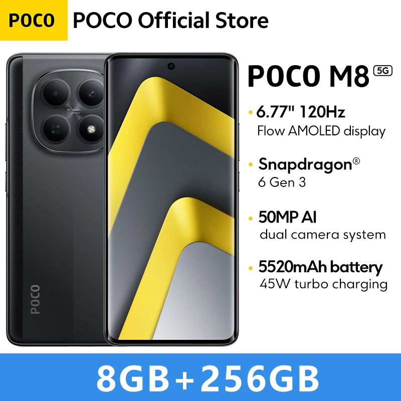 POCO M8 5G Global Version Smartphone 256GB 512GB Snapdragon® 6 Gen