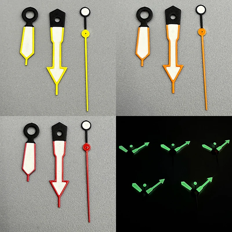 NOOKIDA Lancette luminose verdi Accessori per orologi per movimento NH35/NH36/4R/7S Lancette NH35 Rosso Arancione Giallo Verde Bule