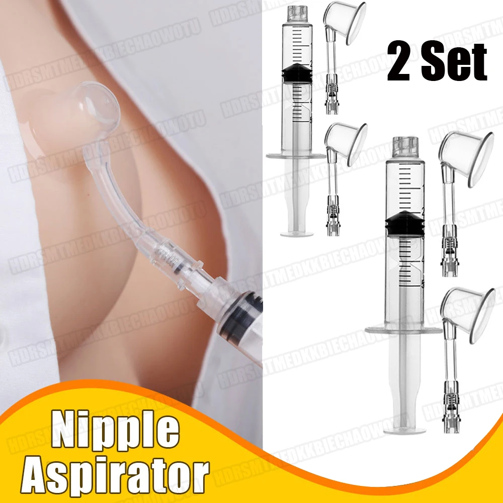 Nipple Aspirator Puller Shaper Feeding Sucking for Flat Inverted Nipples Treatment Redress Correction Niplette Attractor 2 Set