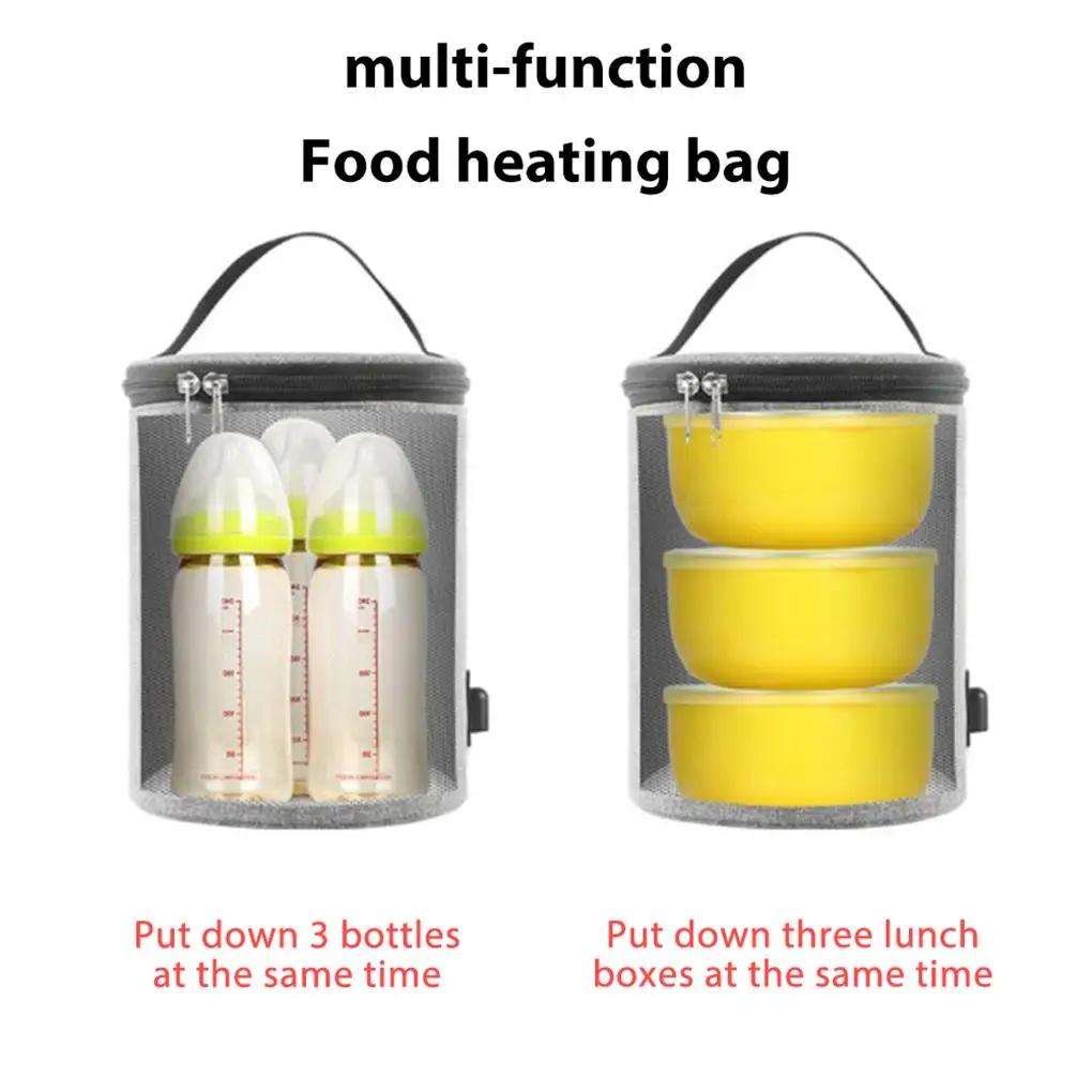 Baby 12V Bottle Warmer Warming Tote Cup Storage Bag Picnic Insulation Large Feeding Handbag Car Travel Accessories