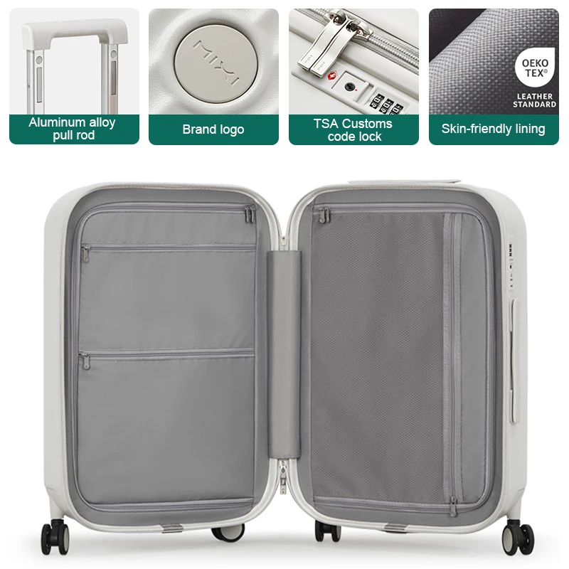 Designer Aluminum Trolly Case Carry-ons Luggage Vintage Smart Travel Suitcase Set with Cup Holder maletas