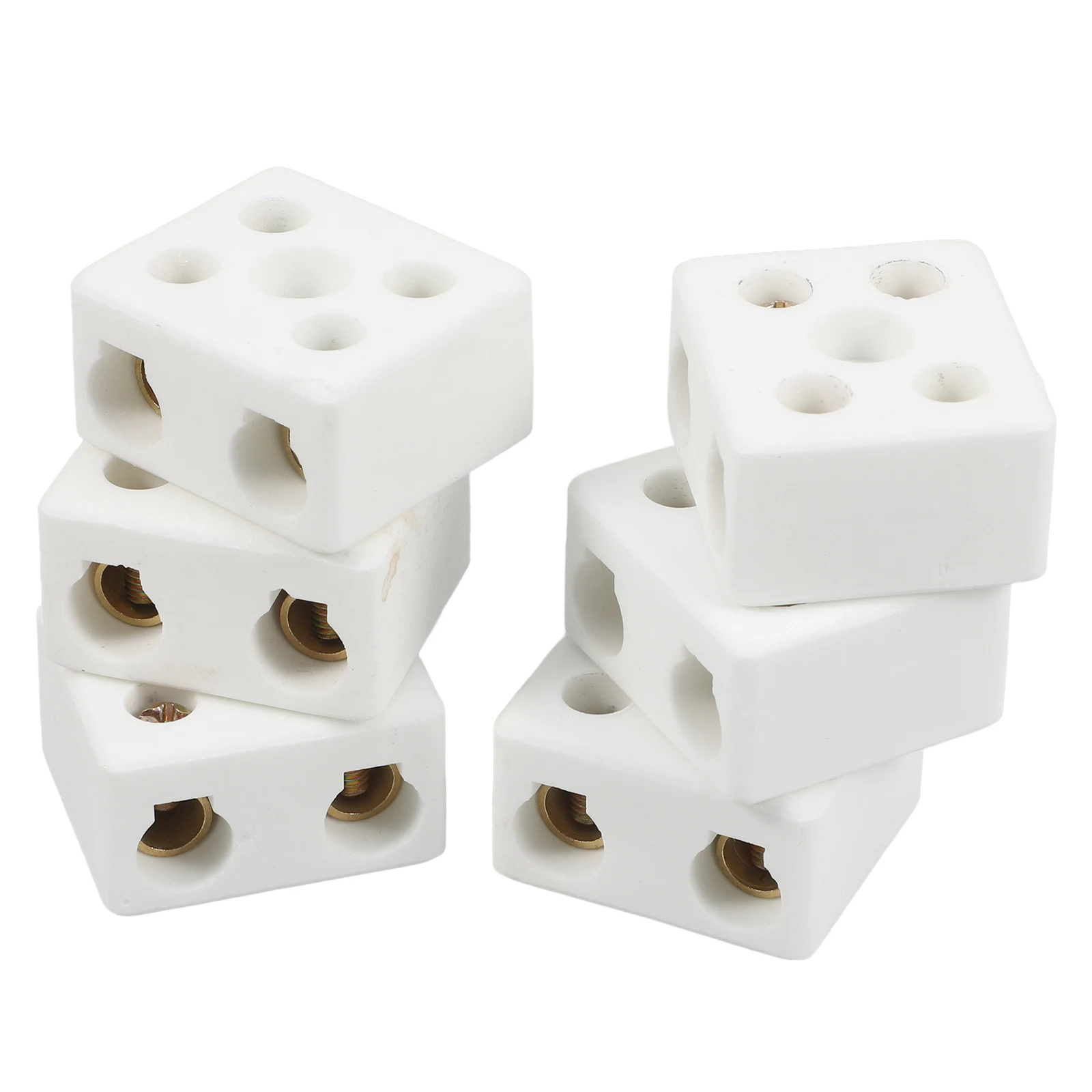 

6pcs Terminal High Temp Ceramic Connectors 2Position Dual Row Wire Terminals Porcelain Connectors For Electric Wire Cable