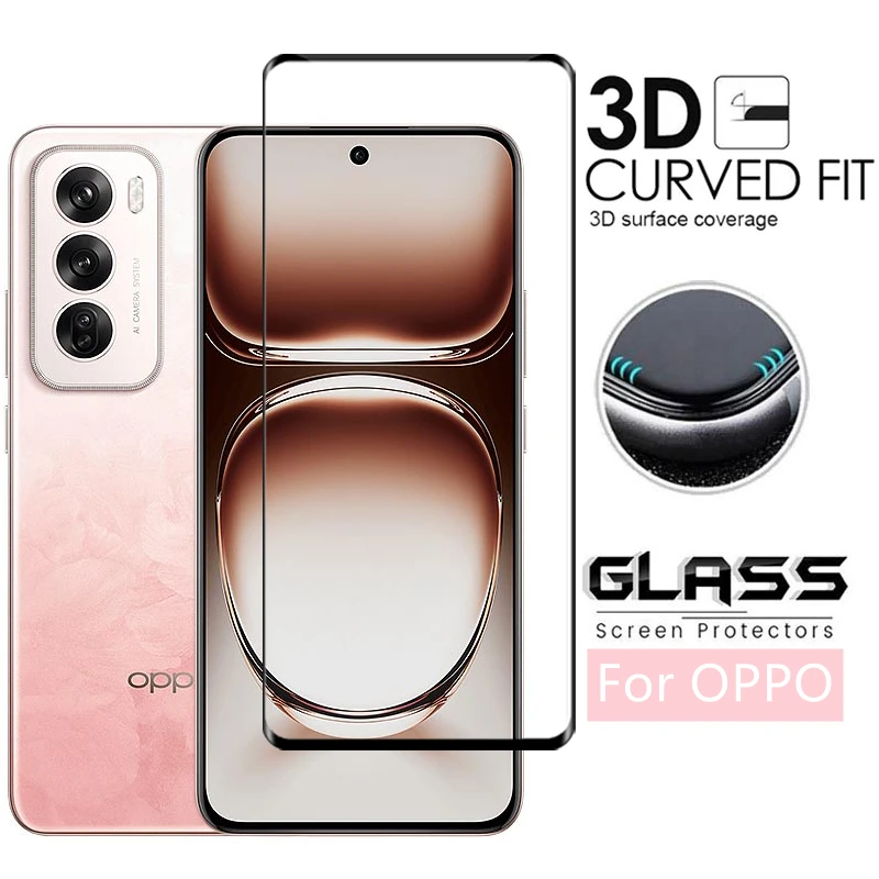 For OPPO Reno 12 5G Global Screen Glass Reno 12 Full Cover Glass Screen Protector 3D Protective Phone Film OPPO Reno 12 Pro