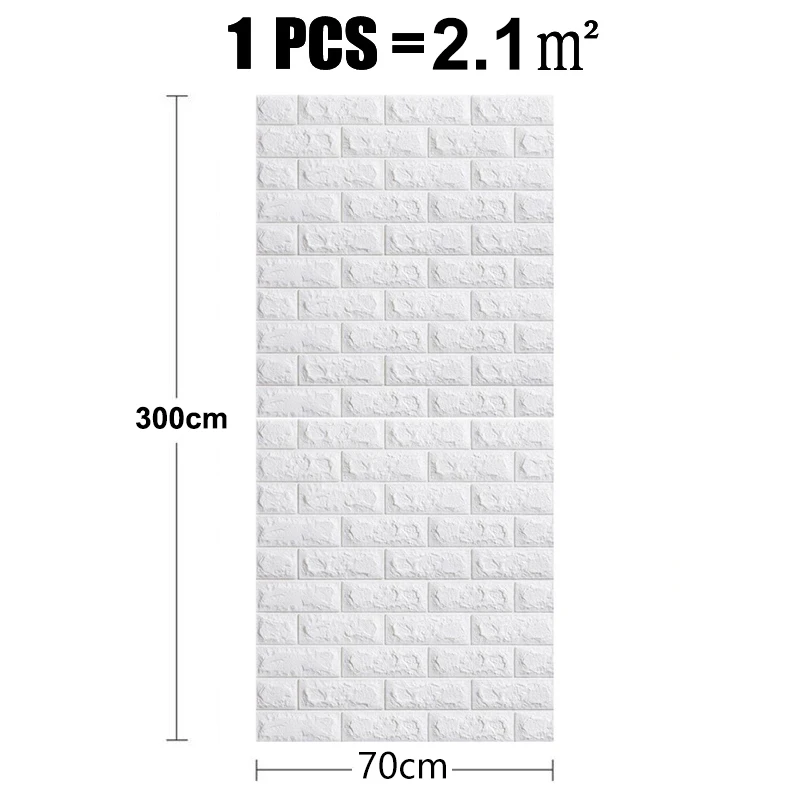 70cm*3m Long 3D Brick Wall Stickers DIY Decor Self-Adhesive Waterproof Wallpaper For Kids Room Bedroom Kitchen Home Wall Decor