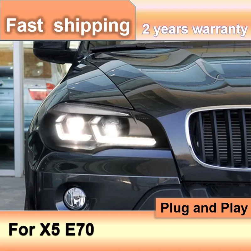 

Автомобильные аксессуары для BMW X5 E70 фары 2007-2013 X5 E70 головка светильник DRL сигнал поворота фары дальнего света