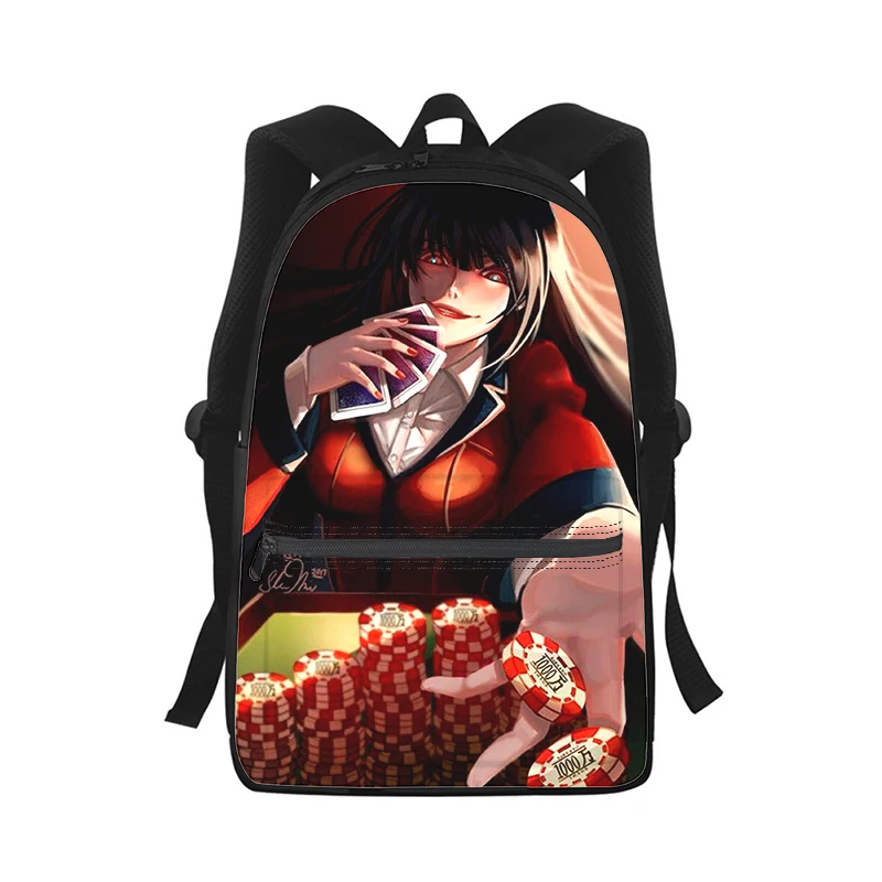 

Kakegurui Jabami Yumeko мужской и женский рюкзак с 3D принтом, модная студенческая школьная сумка, рюкзак для ноутбука, детская дорожная сумка на плечо