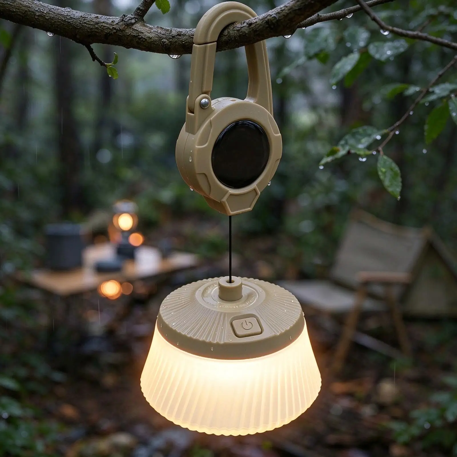 Rechargeable Camping Lantern Three-Mode Dimmable LED Tent Light Portable Outdoor Survival Lamp for Hiking Fishing, Emergency