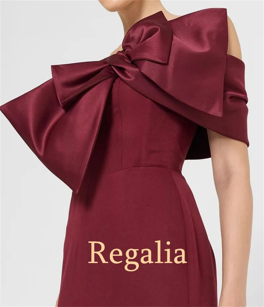

Customized Romantic Burgundy Jersey Evening Dress Formal Off the Shoulder Homecoming Dresses Temperament Vestido De Festa