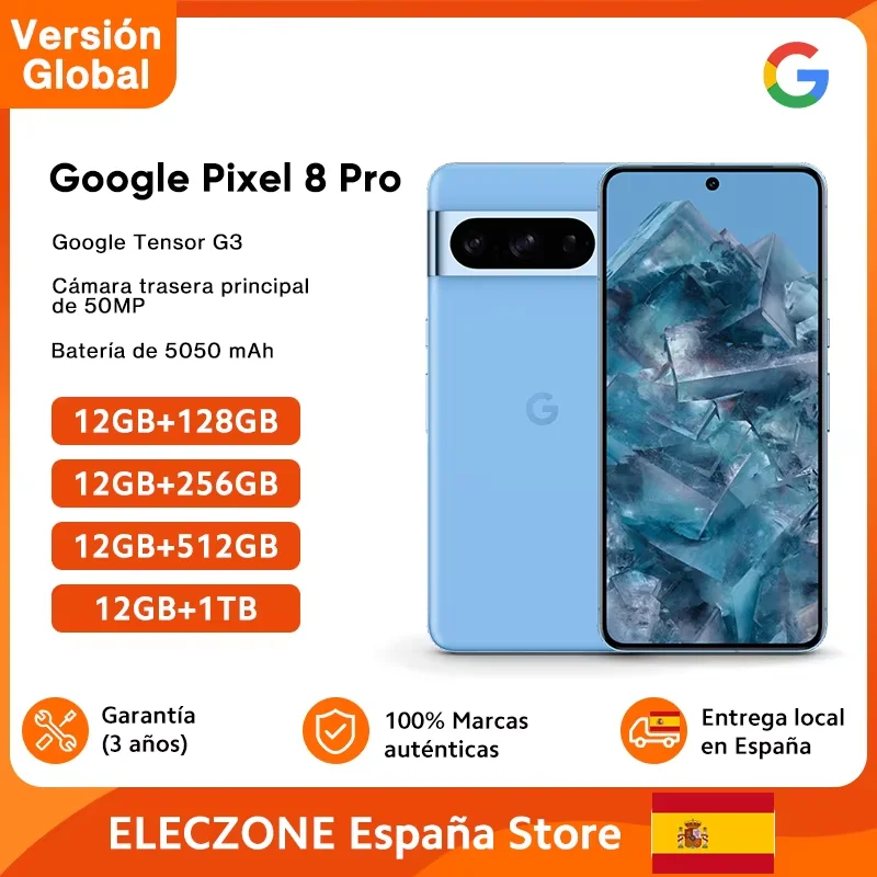 Global Version Google Pixel 8 Pro 5G Google Tensor G3 6.7inch 120HZ LTPO OLED Display 50MP Main Camera 5050mAh Battery IP68