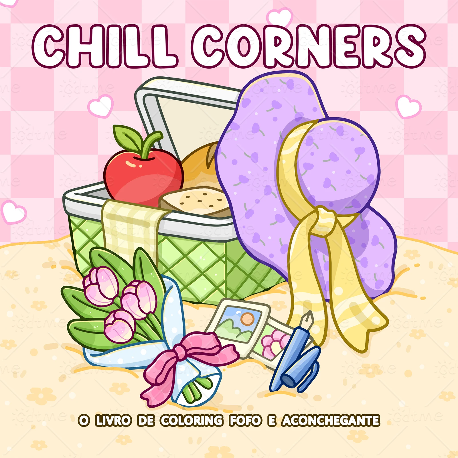  CHILL CORNERS Relax Theme Coloring Book 24 Pages Mood Calming Creative Hand Painting Hobby Book
