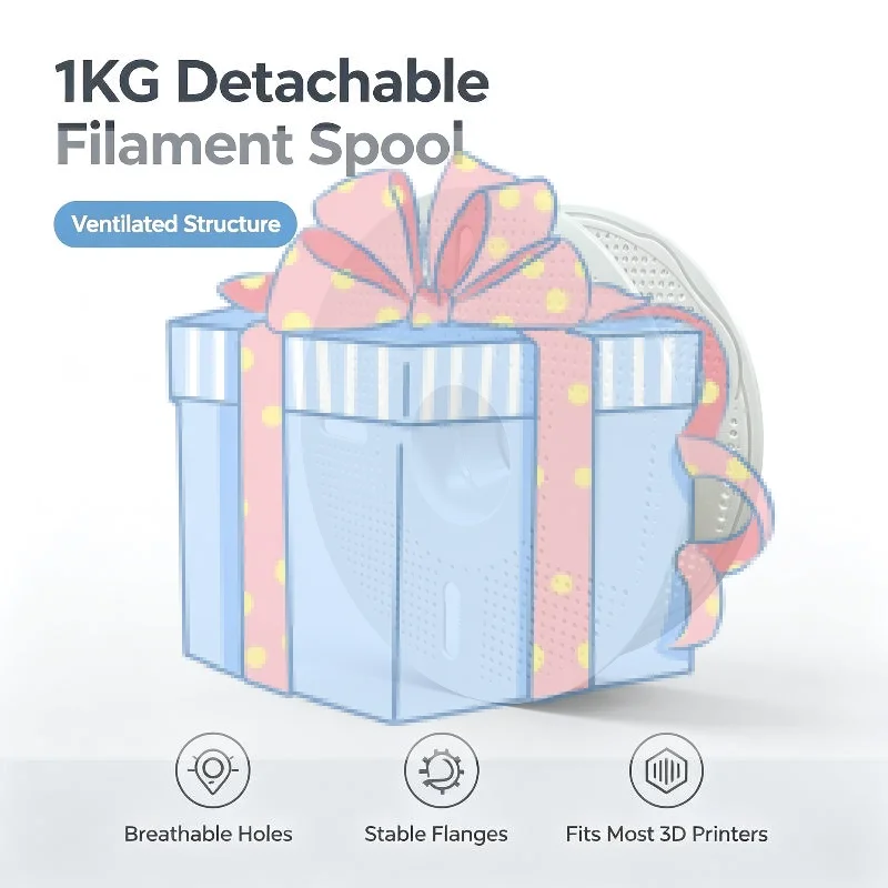 Smooth Surface Reusable 3D Printer Spool 1Pcs for 1KG Refill Filament Compatible with Bambu Lab High Speed 3D Printing Use