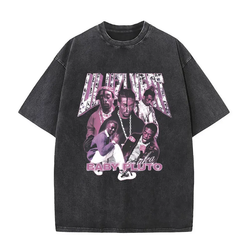 

Rapper Lil Uzi Vert Vintage Washed T Shirts Men Women Clothing Hip Hop Oversized Streetwear Fashion Casual T-shirts Tops Unisex