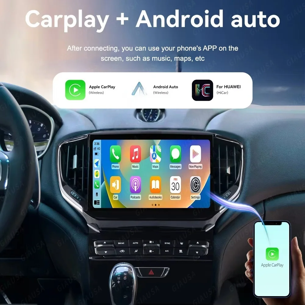 راديو السيارة لمازيراتي جيبلي 2013-2016 أندرويد السيارات Carplay الملاحة مشغل وسائط متعددة ستيريو رئيس وحدة شاشة تعمل باللمس واي فاي #5