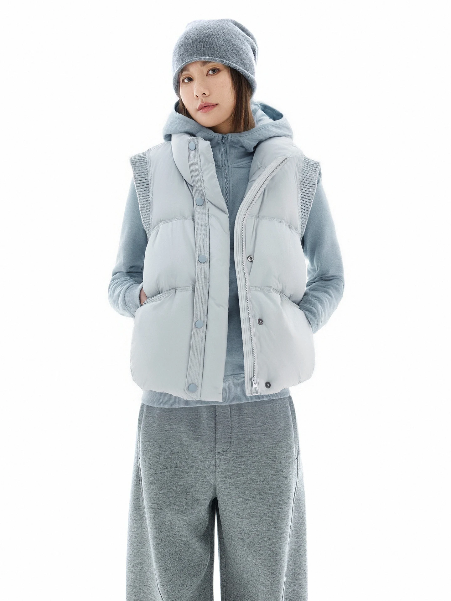 Cloudspace Gilet invernale da donna in piumino leggero colletto alla coreana 90% bianco Du down Commuter Sle tessuto in nylon lunghezza ortod