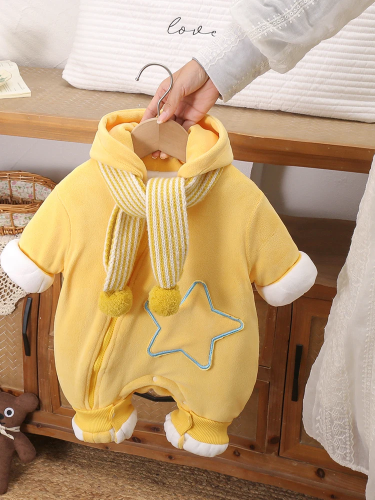 

Зимний костюм Thiened для мальчиков: утепленный комбинезон с меховой подкладкой для активного отдыха, теплый зимний костюм для малышей, куртка