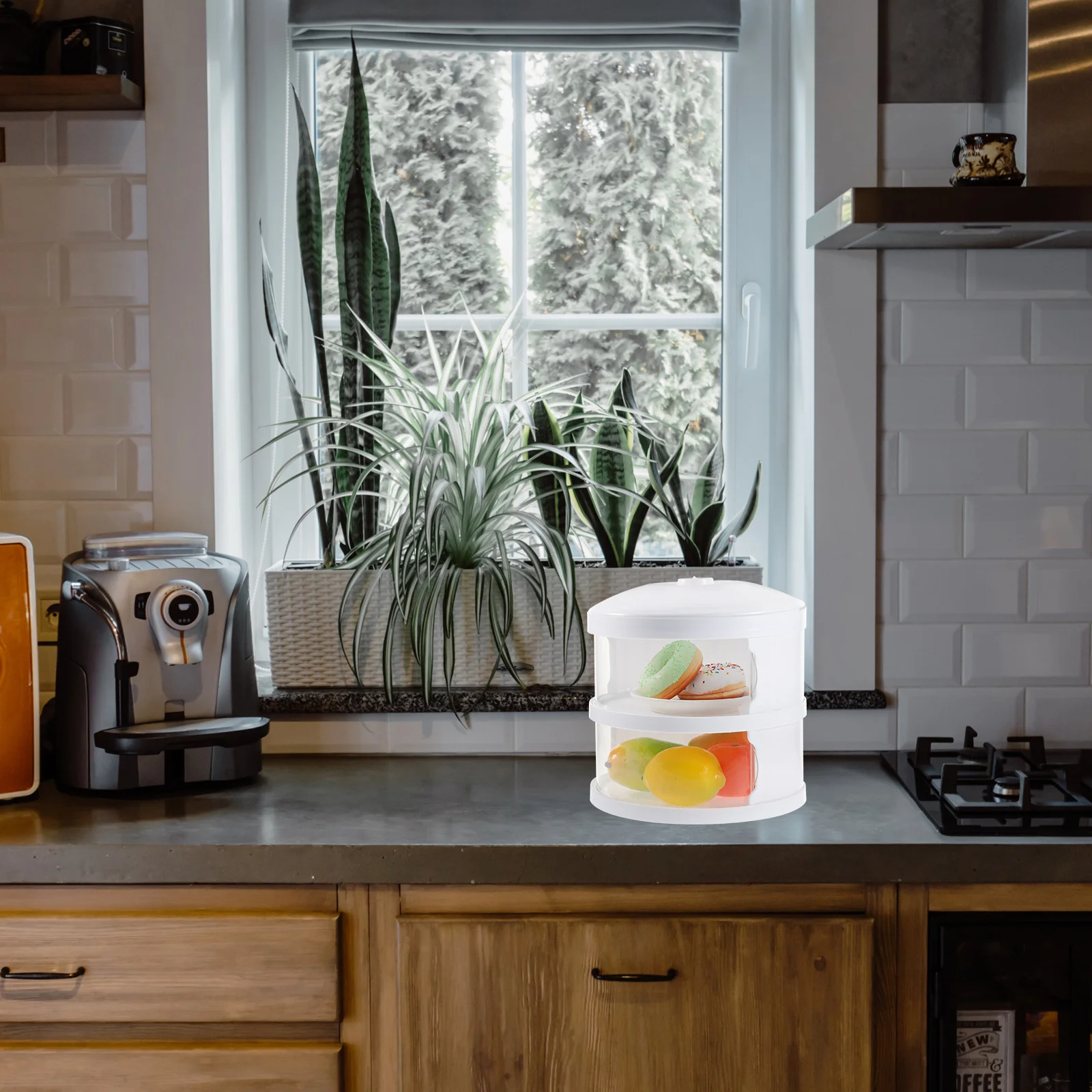 

1Pcs Multi-Layer Stackable Dish Cover High-Quality Transparent Sliding Door Food Protector Kitchen Fresh-Keeping Storage Box