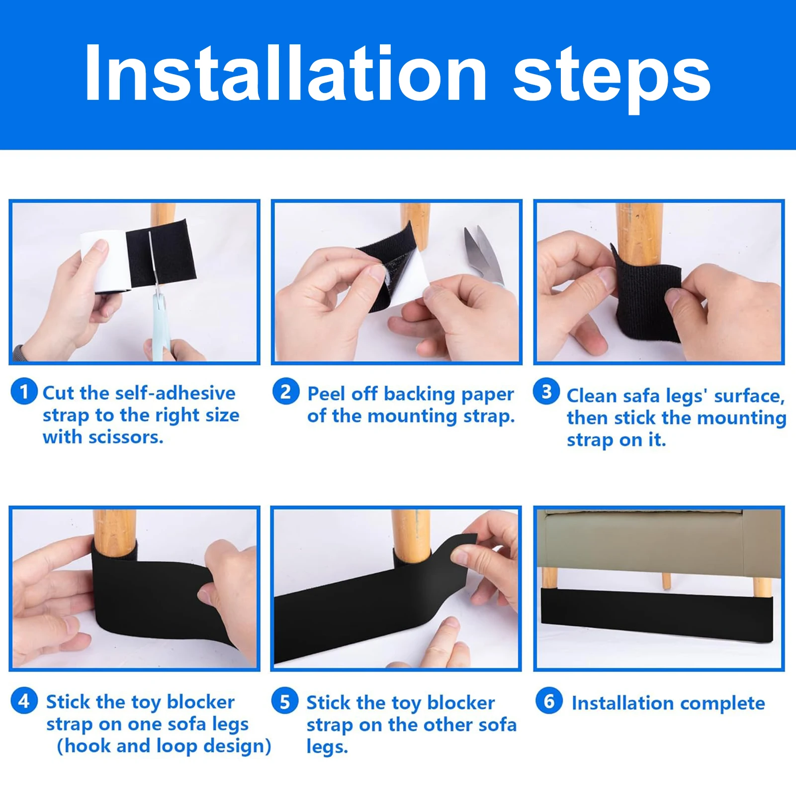 

Cuttable PVC Under Couch Blocker Adjustable Length Sofa and Bed Self-Adhesive Gap Bumper Inserts Sofa Saver Supplies