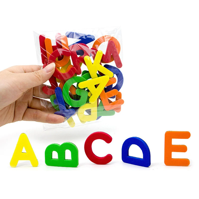 Letras magnéticas números alfabeto ABC 123 imanes de nevera plástico educativo preescolar juguete de aprendizaje conjunto mayúsculas matemáticas minúsculas