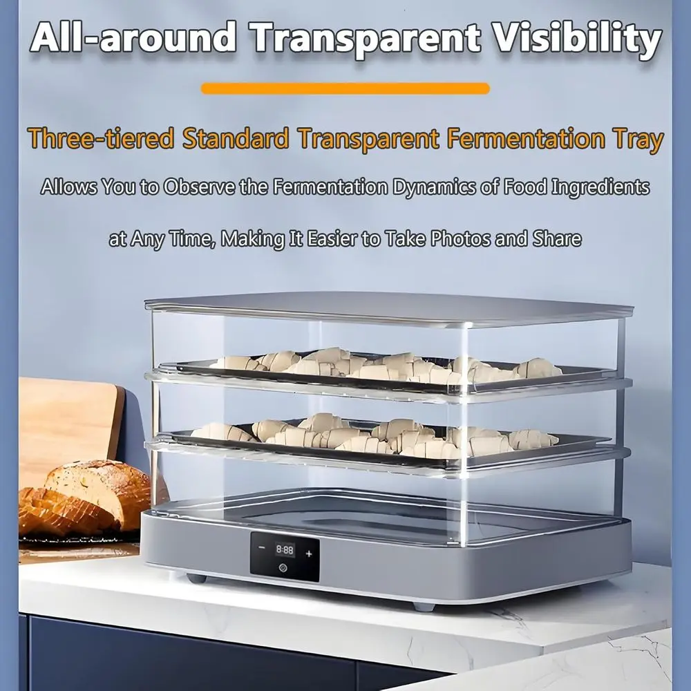 40L Dough Proving Cabinet with Detachable Electric Mixer, Temperature & Timer Controls, Automatic Humidity for Home Baking