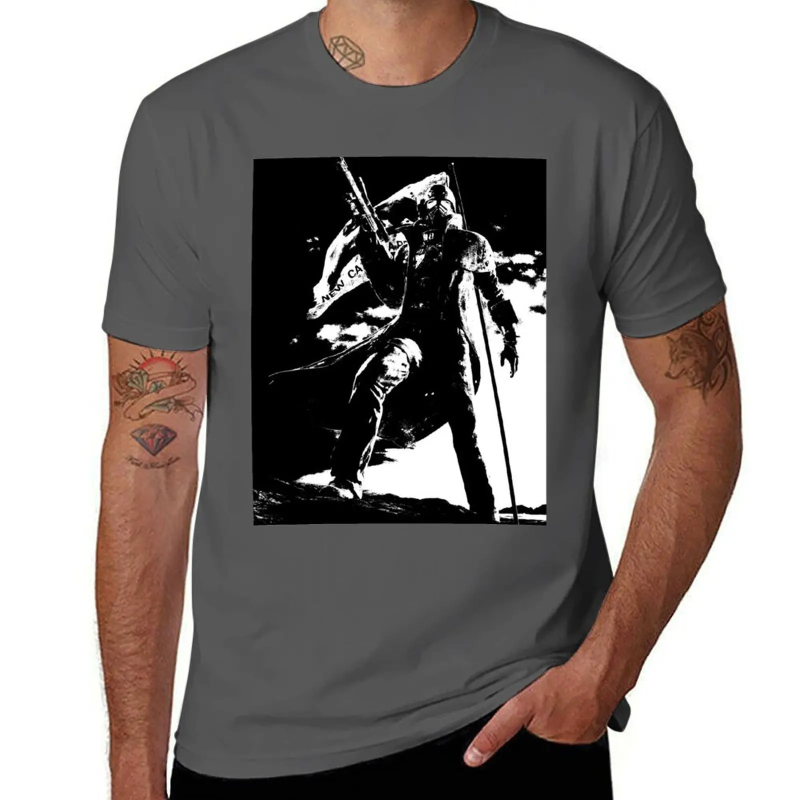 

NCR Ranger flag high quality black and white T-Shirt Plus Size Basic Cotton T-Shirt