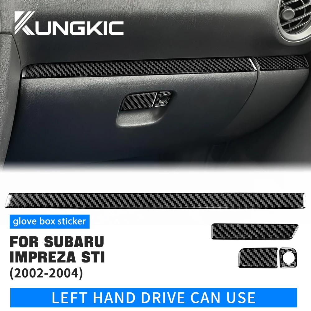 Real Soft Carbon Fiber for Subaru Impreza STI 2002 2003 2004 Sticker LHD Glove Trim Interior Auto Accessories Storage Cover