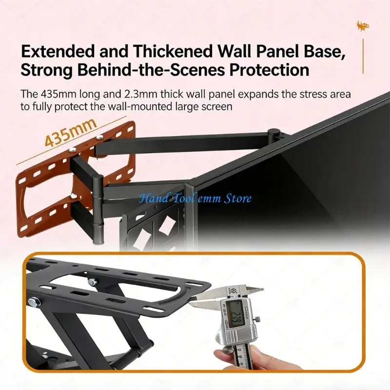 

H37F Long permanent Extending Turning Mount Works For 26 To 65 Screens