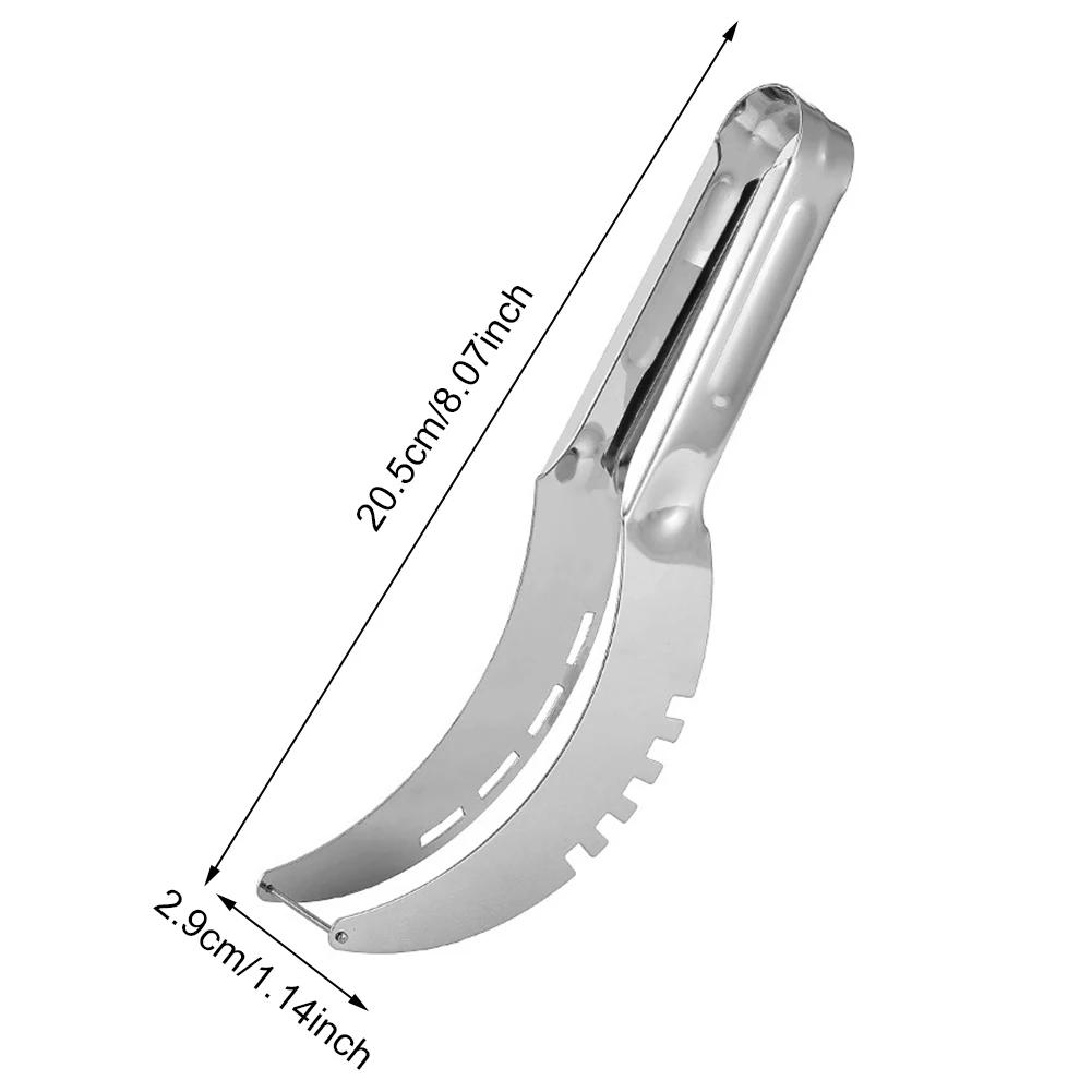 Stainless Safe Efficient Watermelon Slicer Server with Non-Slip Handle Kitchen Fruit Slicer Cutter Tool Watermelon Slicer Cutter