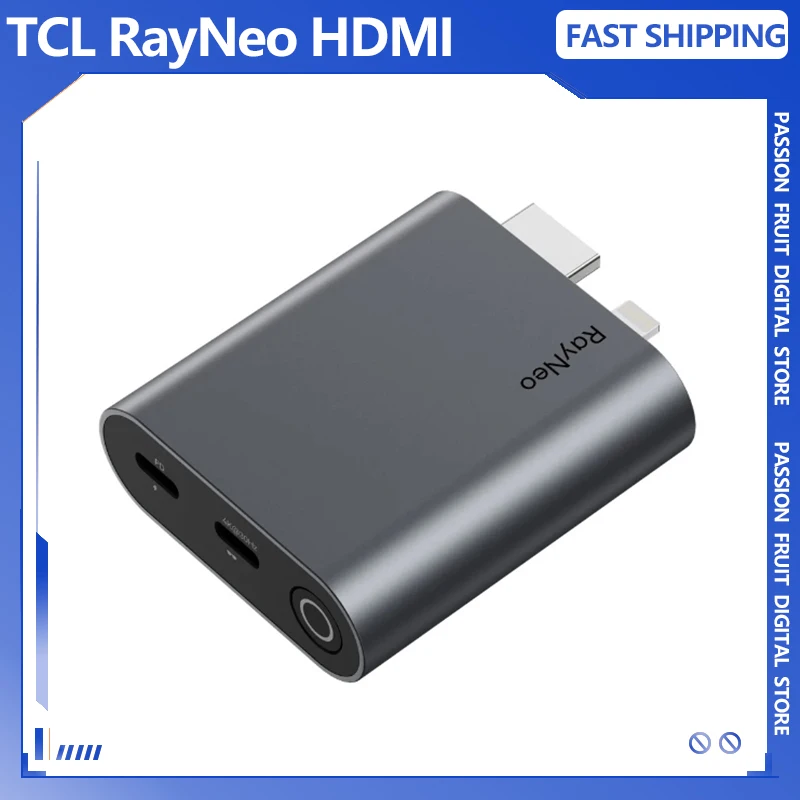 TCL RayNeo HDMI-متوافق مع النظارات ومحول الشحن لمحول نظارات RayNeo AR إلى وحدات التحكم بالألعاب، والكمبيوتر الشخصي، وهدية iPhone