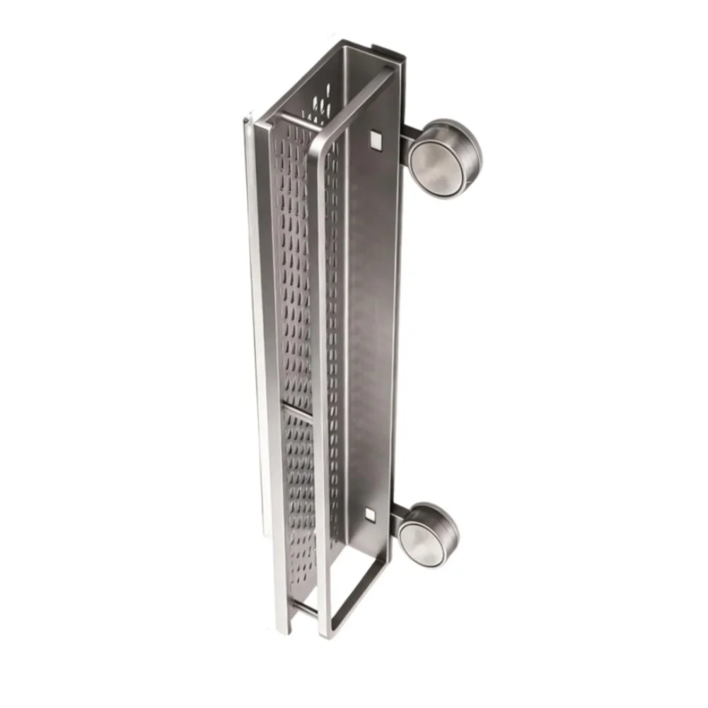 60cm Grey Space Aluminum Suction Cup Shelf No Drill Vacuum Storage Rack For Bathroom Shower Smooth For Surface Organizer