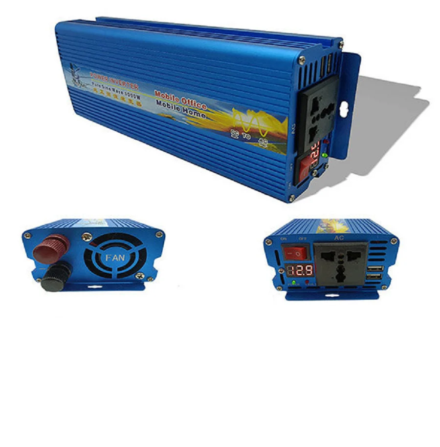 1000W DC 24V to AC 110V 120V 60HZ Digital Display Pure Sine Wave Inverter