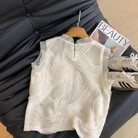 2025 Summer French Style Elegant Ruffled Sleeveless Chiffon Blouse Women Office Work Wear Casual Tops Fashion Ladies Shirt - Image 2
