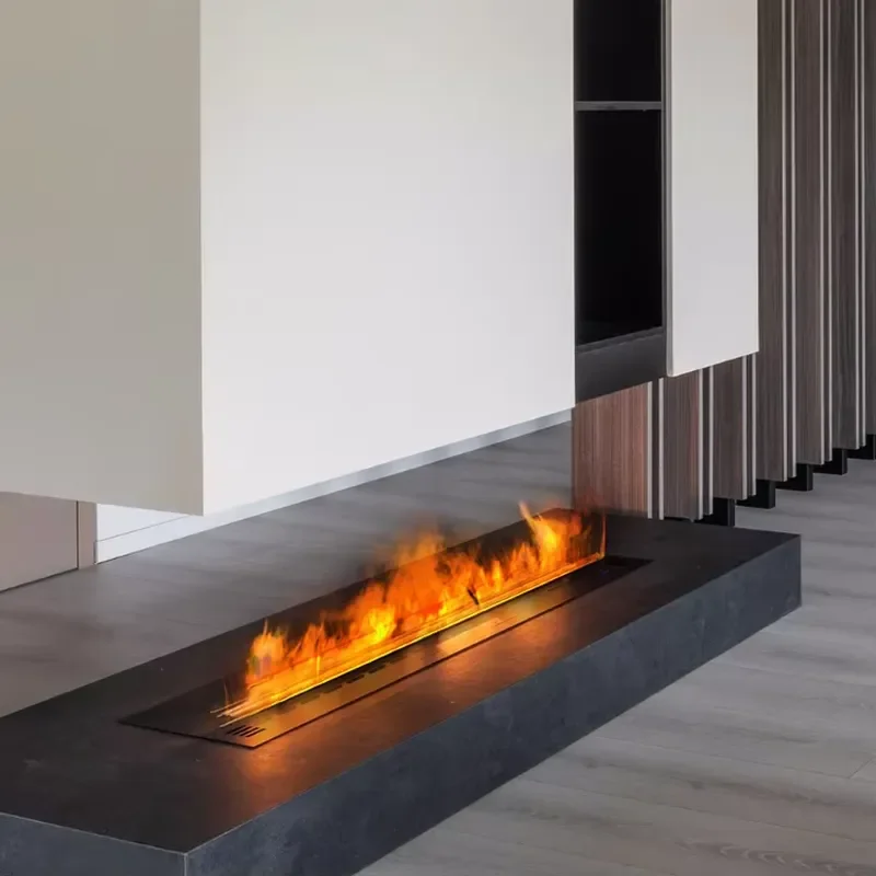 For Modern U-BG Electric Fireplace 3D Steam Effect Steel Insert Ethanol Fireplaces 2-Year Warranty Indoor Hotels Villas