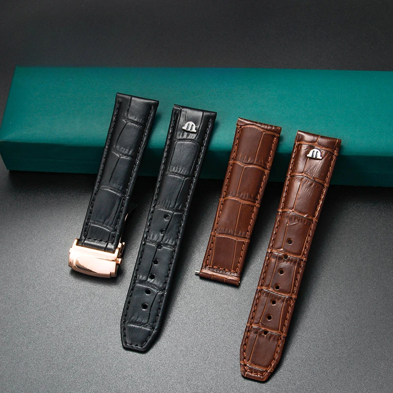 حزام ساعة رجالي من جلد البقر الأصلي لسلسلة موريس لاكروا بونتوس ليه كلاسيكس حزام ساعة رائع قابل للتنفس مقاوم للعرق 20 22 مللي متر