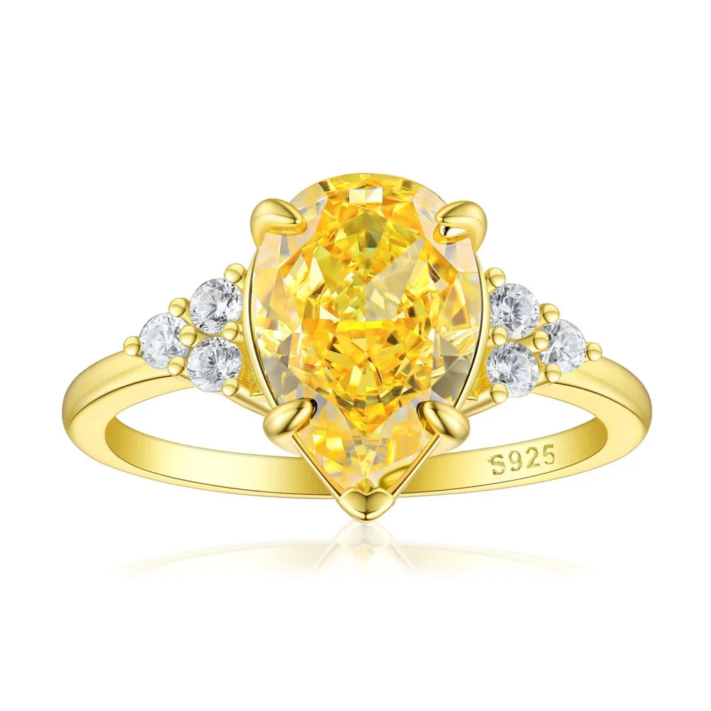 

JH 4Carat Moissanite Zircon Ring For Women Men 925 Sterling Silver Wedding Ring D VVS1 Lab Gemstone Fine Jewelry Luxury Vintage